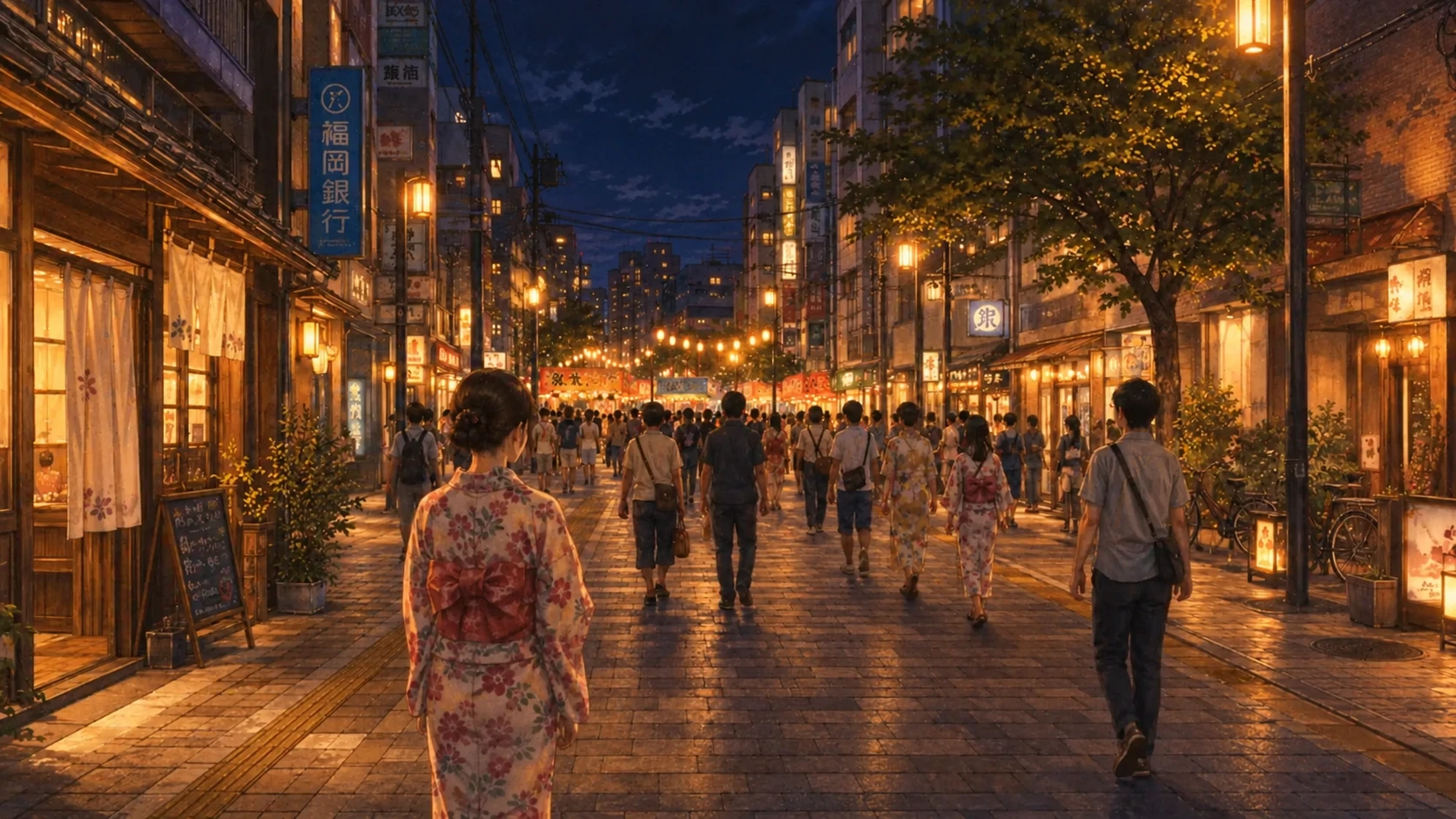 Festival de nuit à Fukuoka