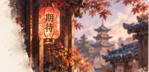 Ville chinoise éclairée par des lanternes