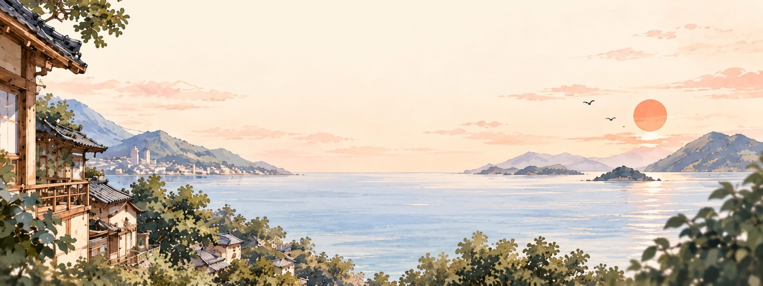 Paysage d’Asie de l’Est au bord de l’eau